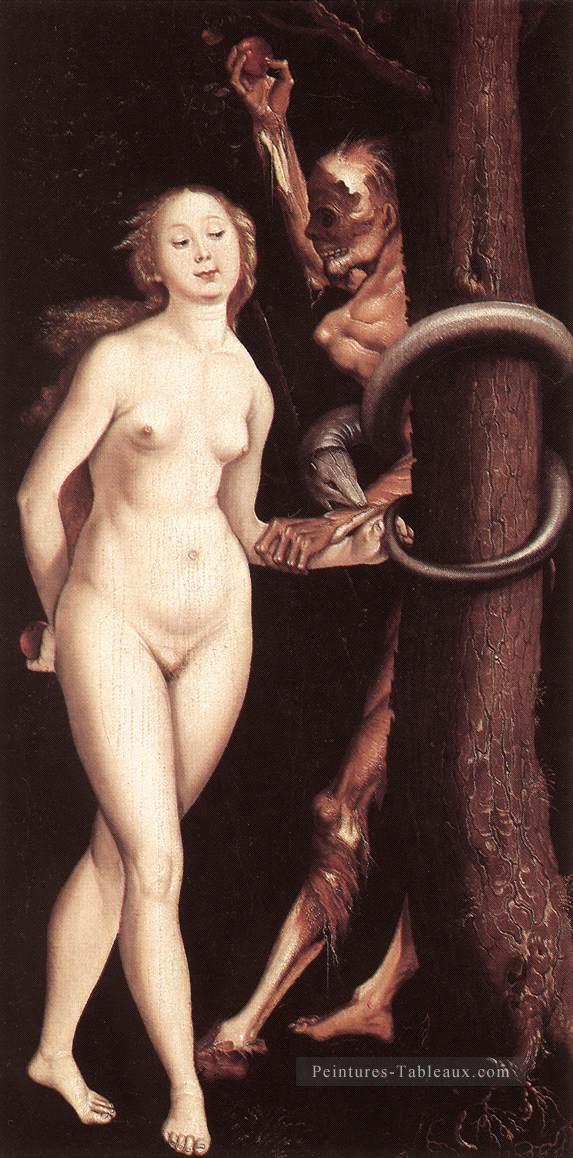 Eve Le Serpent Et La Mort Renaissance Nu peintre Hans Baldung Peintures à l'huile